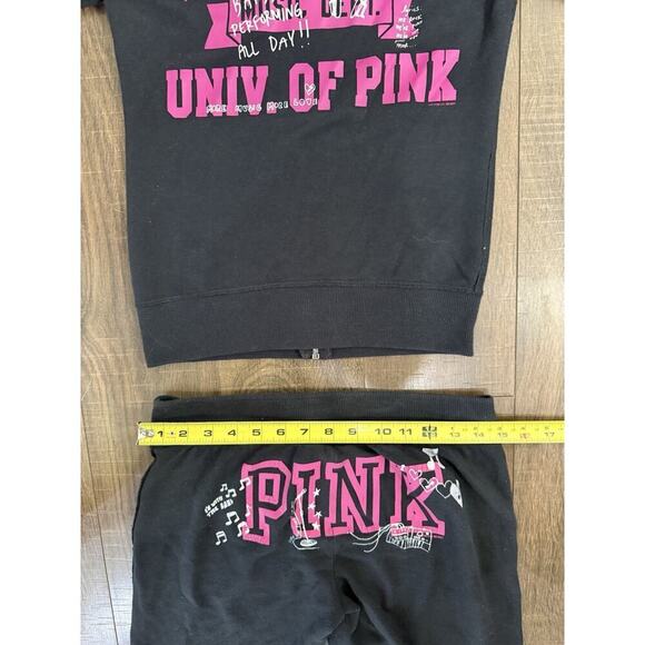 Victoria Secret Pink Rare Vintage Sweatsuit University Of Pink Crop Pants XS - Picture 7 of 11